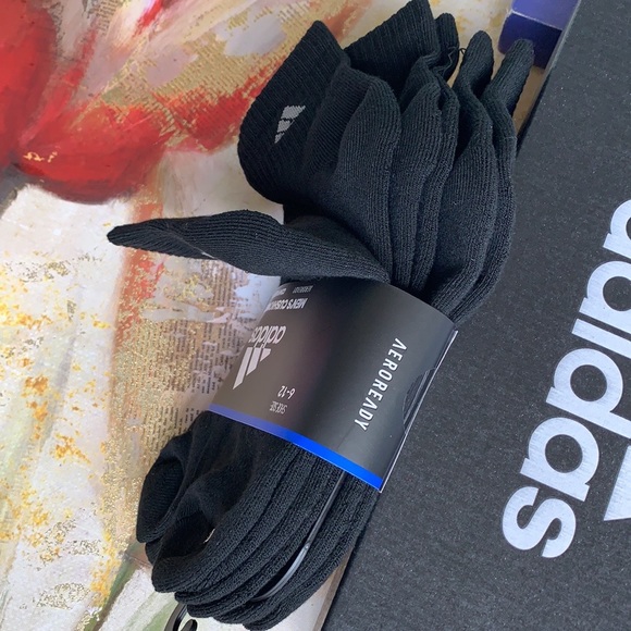 ADIDAS MEN’S CUSHIONED 6 pair QUARTER SOCKS - Picture 12 of 16